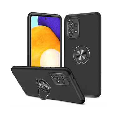 Samsung Galaxy A13 4G Compatible Case Cover With Shockproof And Magnetic Ring Holder - Black
